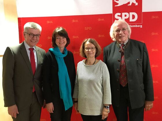 v.l. Hans-Jürgen Saknus, Caroline Vermeulen, Evelyne Gebhardt, Martin Probst (c) SPD Kün