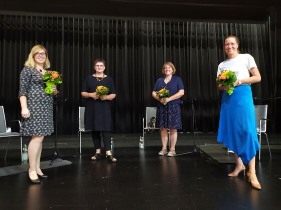 (v.l.) Kim Wagner, Leni Breymaier, MdB, Simone Rieß und Monika Pfau.